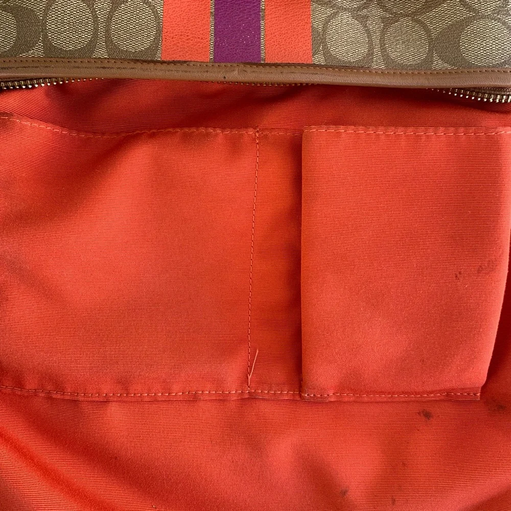 Coach Orange and Tan Cross Body - Picture 7 of 14